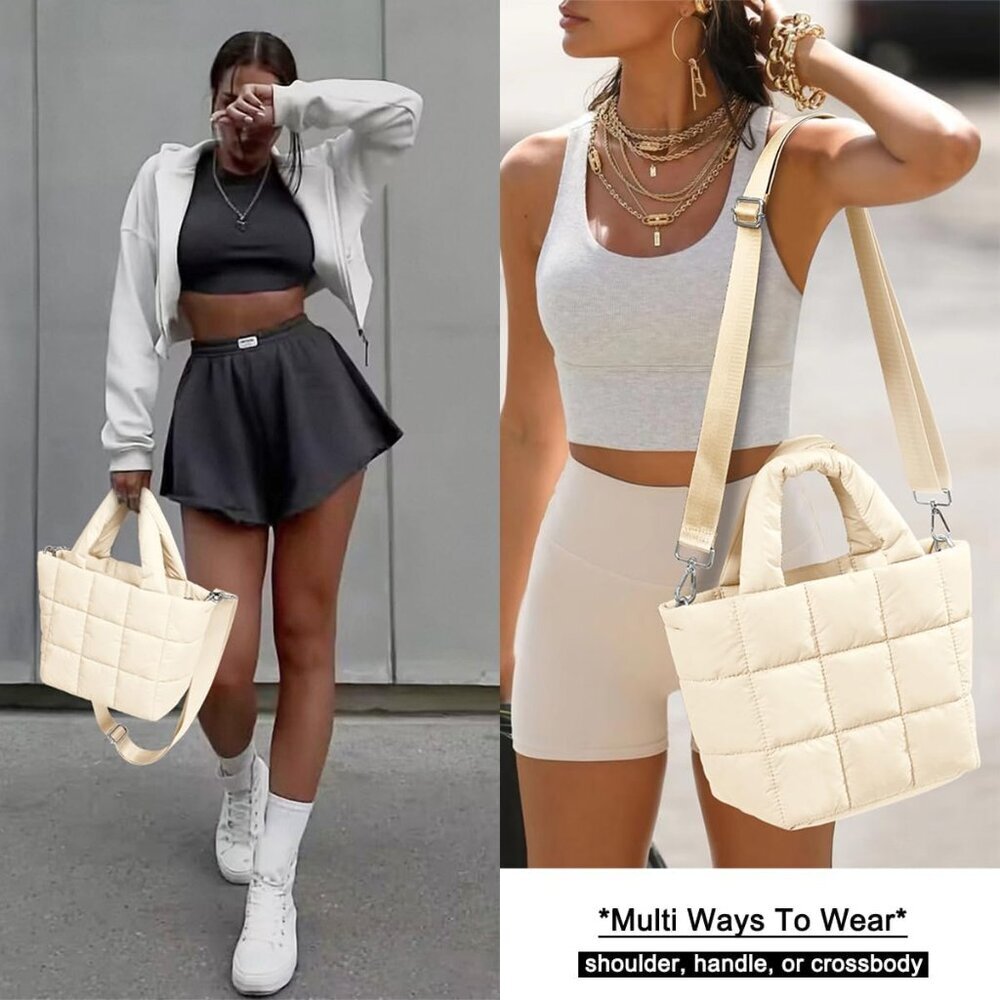 Chic Lightweight Nylon Handbag - Versatile Puffer… - image 2